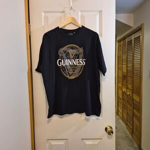Guinness Official Merchandise Mens XXL Relaxed Fit Black Graphic T-Shirt Dublin